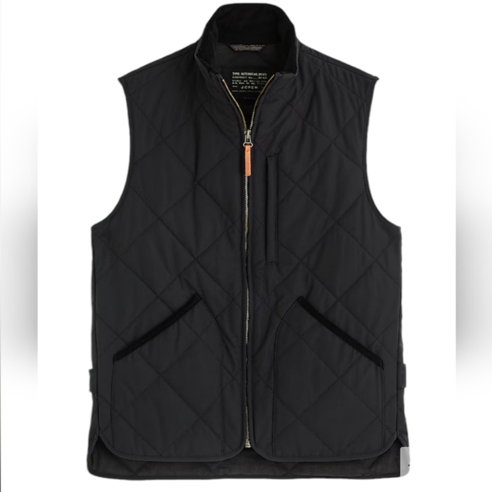 J. Crew Black Quilted Vest